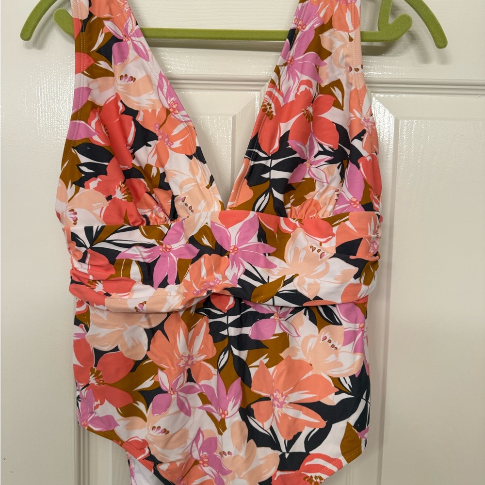 Target Floral One Piece Swimsuit - Pink and Orange